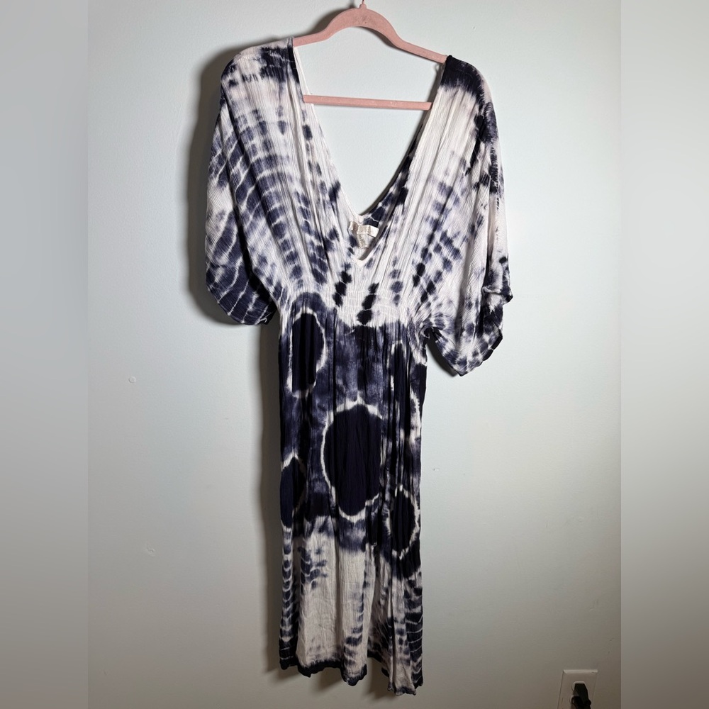 Sol & Sea Hand-Dyed Tie-Dye Maxi Dress | Boho Coastal Flowy‎ S/M